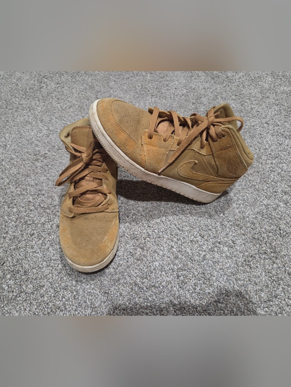 Nike Air Force Brown Suede High-Top Sneakers Size 7 Youth